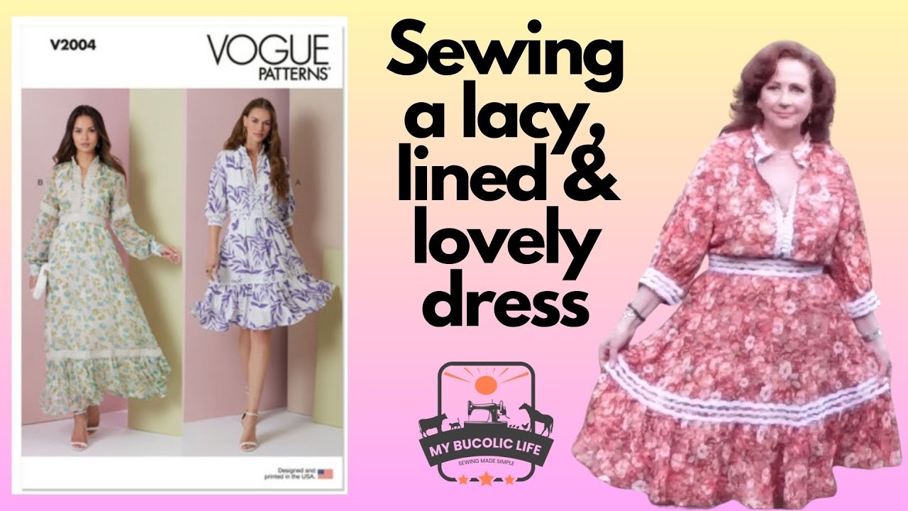 Sewing Vogue 2004 - Lined dress with Gunne Sax vibes