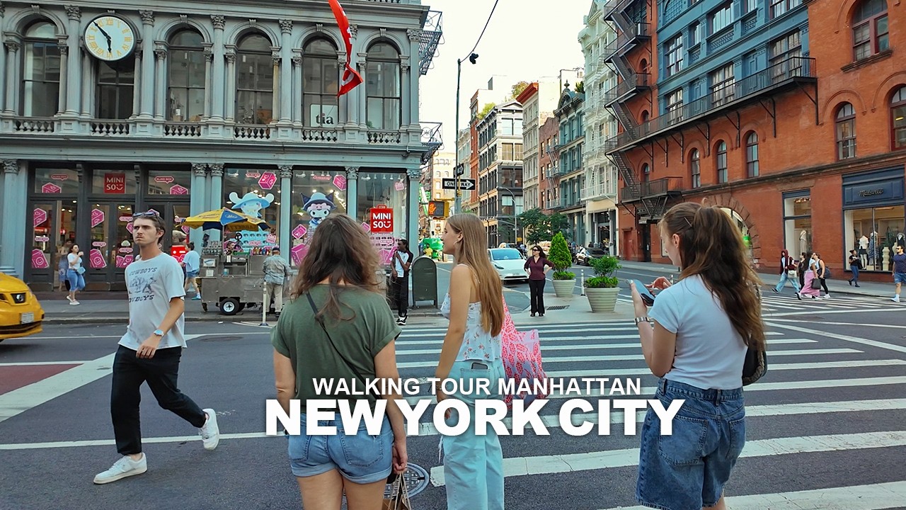 NEW YORK CITY WALKING TOUR MANHATTAN 8th Avenue, Columbus Circle, Broadway, City Hall, Central Park