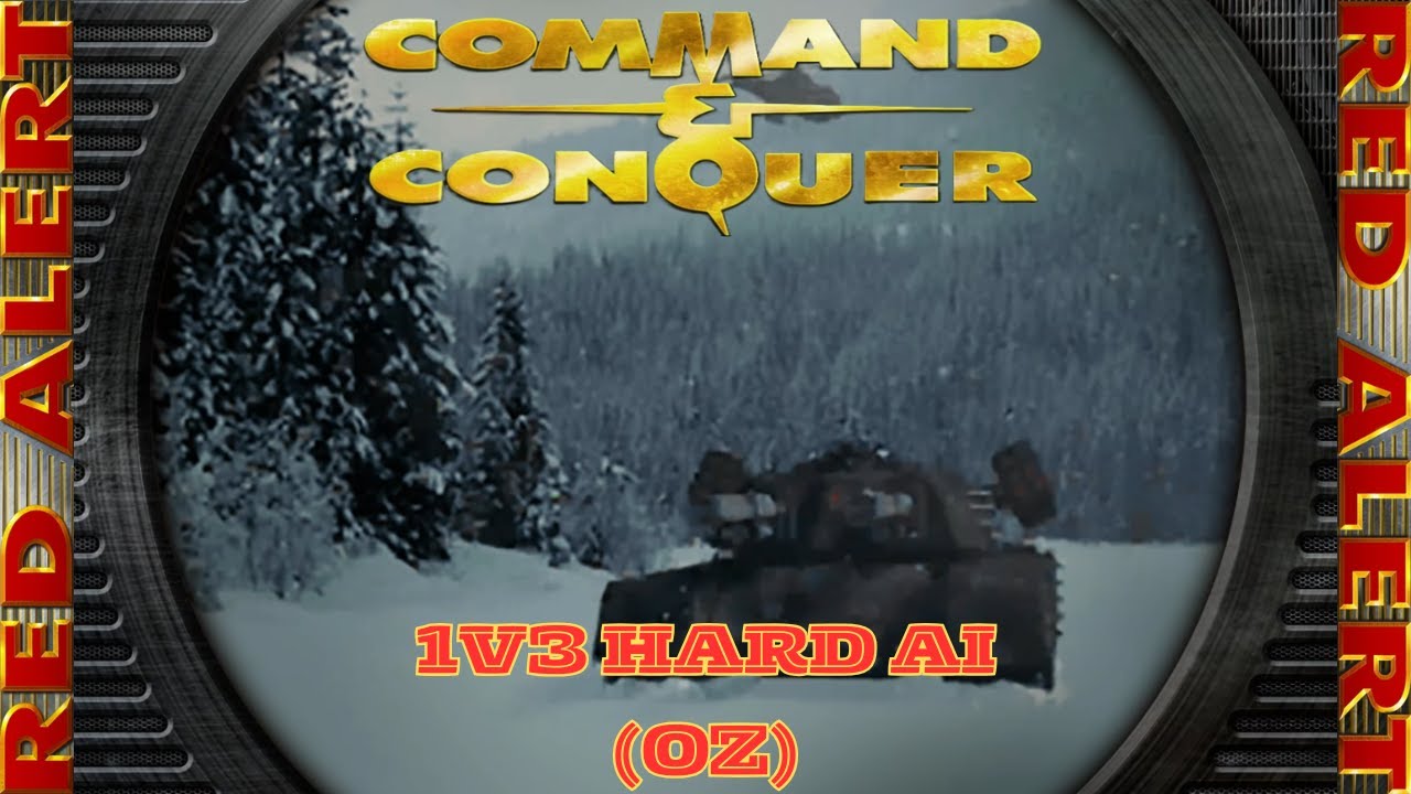 Command And Conquer Red Alert Skirmish 1V3 Hard (Oz) RTS Soviet Gameplay PC