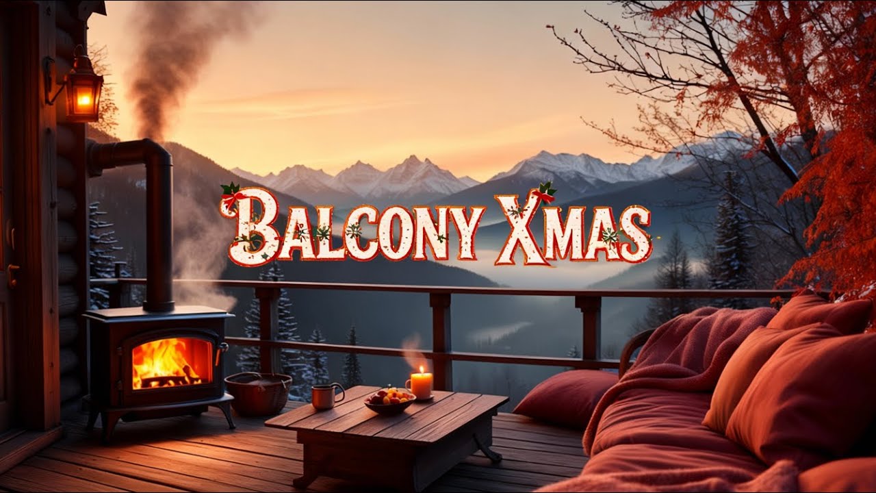 🎄Cozy Christmas Balcony✨4K Most Relaxing Xmas moods