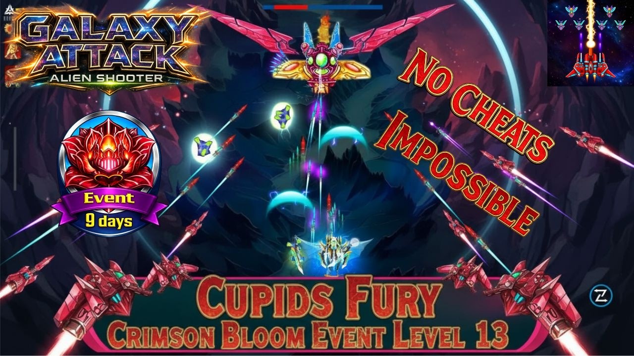 GALAXY ATTACK: Cupid's Fury Crimson Bloom Event Level 13 Boss Fight! 🚫 No Cheats | By Apache