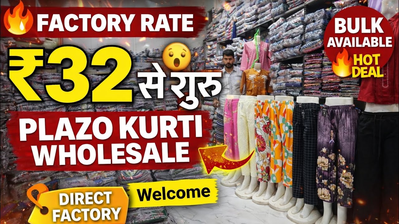 COD ₹32 में Plazo Kurti Leggings | All Bottom Wear | Gandhi Nagar Delhi Manufacturers #plazo #viral 