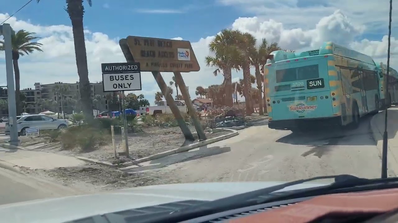 Hurricane Helene Aftermath Drive-through from St. Pete Beach to Pass-A-Grille Beach, FL on 10-5-24