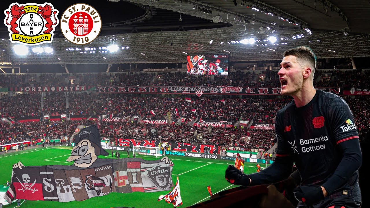 DFB-Pokal Viertelfinale Leverkusen 3-0 St. Pauli | Tore & Atmosphäre | Stadionvlog
