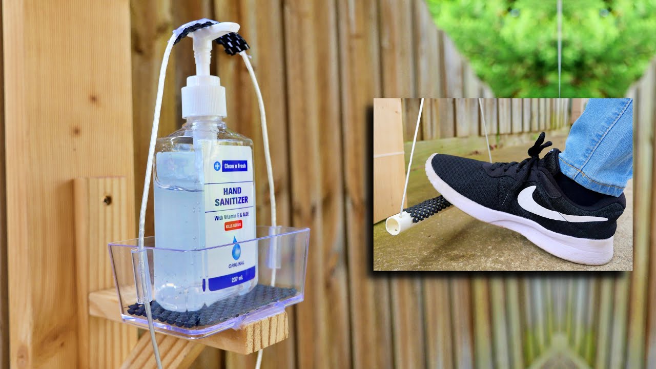 SIMPLE Wall Mounted Foot Operated Hand Sanitizer Dispenser DIY