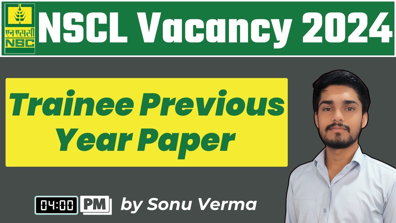 NSCL New Vacancy 2024 | NSCL Previous Year Question Paper | Sonu Verma