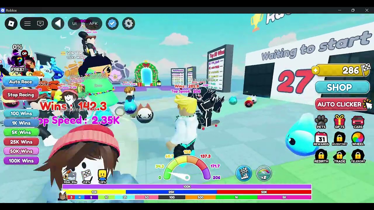 we are playing race clicker similator
