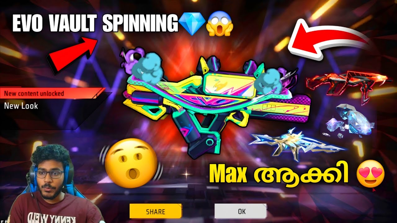 Evo Groza Max ആക്കി😱 New Evo Vault Spining Free Fire | Spending 3 Lakh+ Diamonds💎 #freefiremalayalam