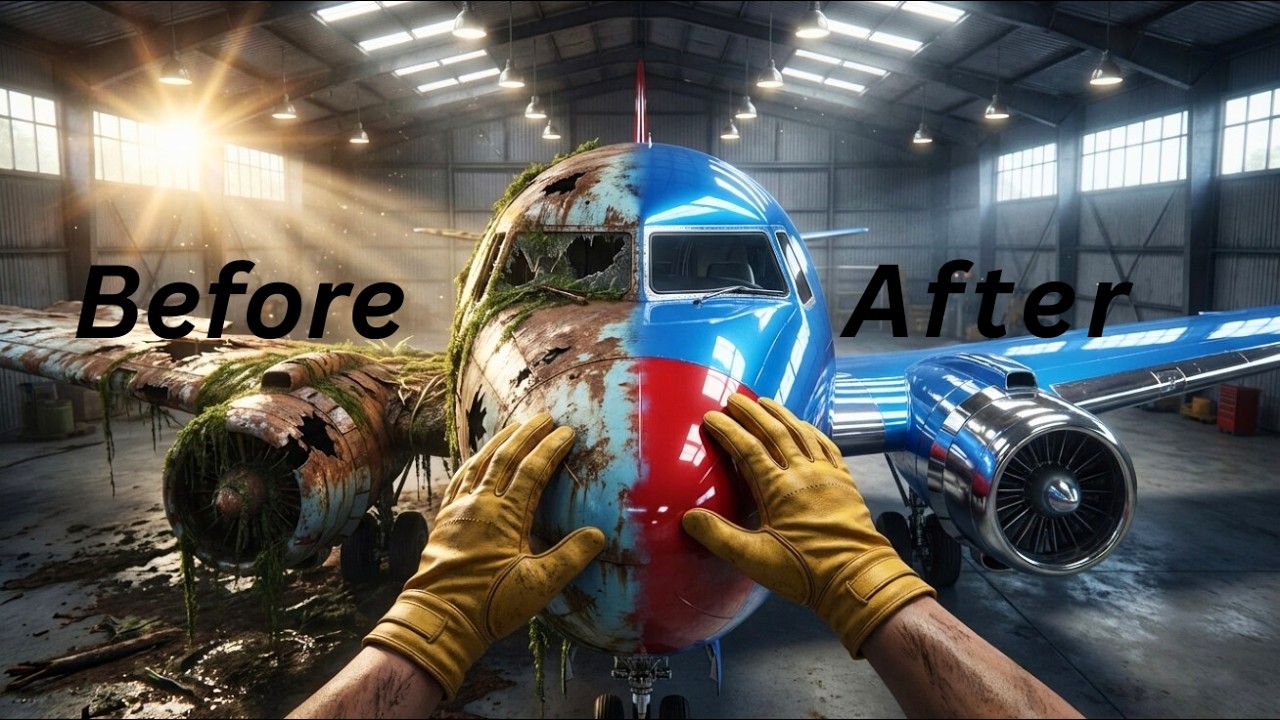Airplane ASMR Restoration ✈️ | Full POV Before & After Transformation! #AirplaneRestoration #ASMR