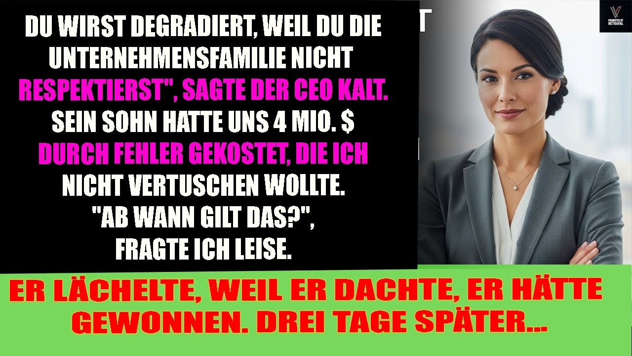 Der CEO strafte mich wegen seines Sohnes ab – bis die Aktionäre meine echten Zahlen sahen!