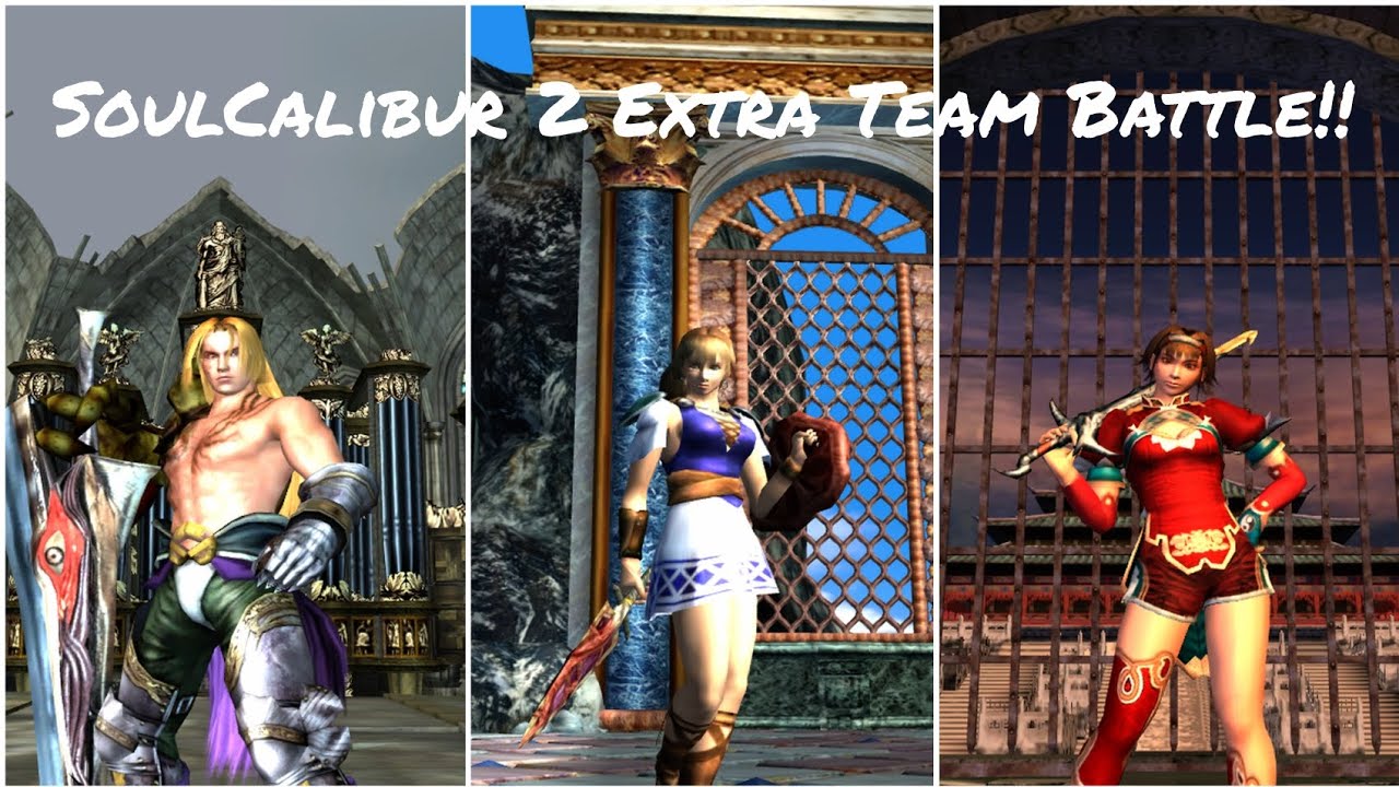 Soulcalibur 2 Extra Team Battle!! ( NightMare,Sophitia, & Xianghua) Using SoulEdge Weapons