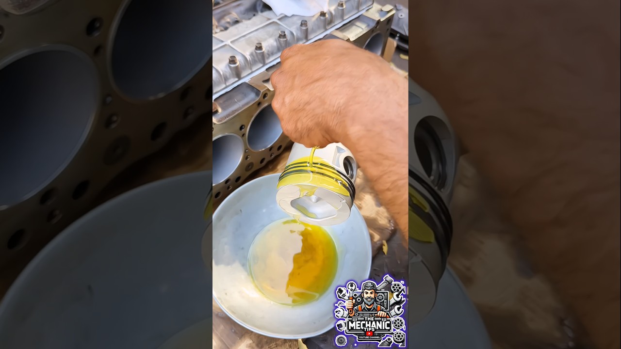 Perfect 6 Cylinder Diesel Engine Piston Installation 🔧 #shorts #engine #pistons #viralshorts #skills