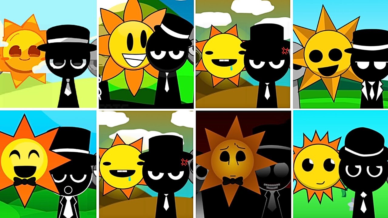 Incredibox - Sprunki but only MR.BLACK HAT and MR.SUN in ALL Different Mods.Another Version 16