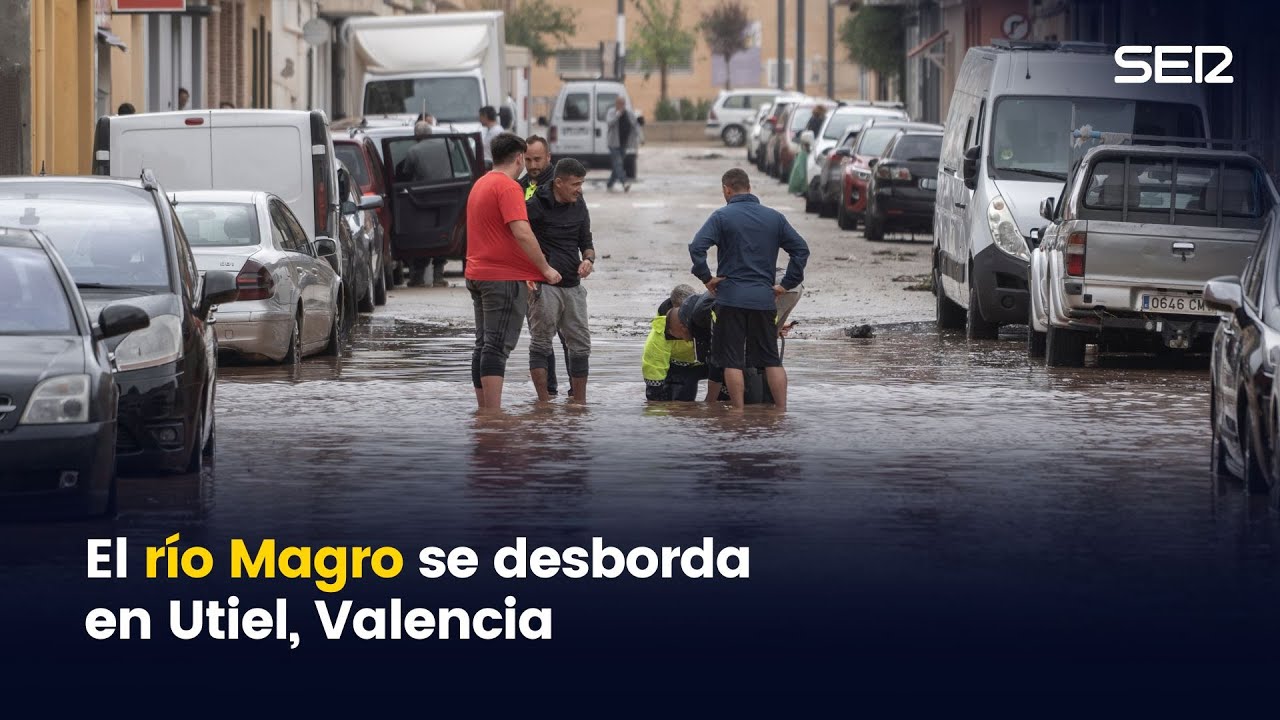 El río Magro se desborda en Utiel (Valencia) y obliga al Gobierno a activar a la UME