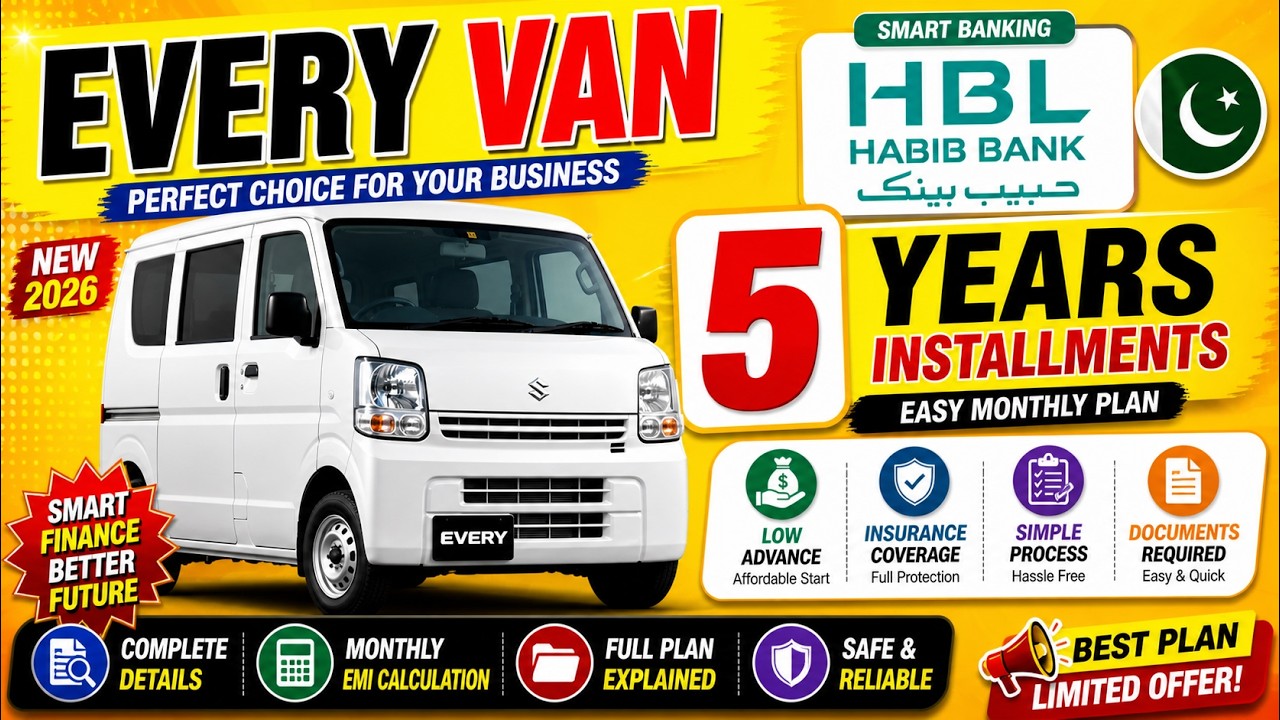 Suzuki Every 5 years Instalment Insurance advance details HBL Car Loan