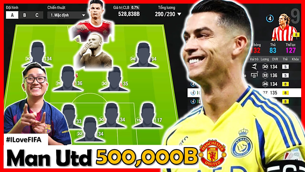 I Love Cầm 500,000 Xây Dựng Siêu Đội Hình Manchester United KHỦNG NHẤT FCO 2026: C. RONALDO DCB +5