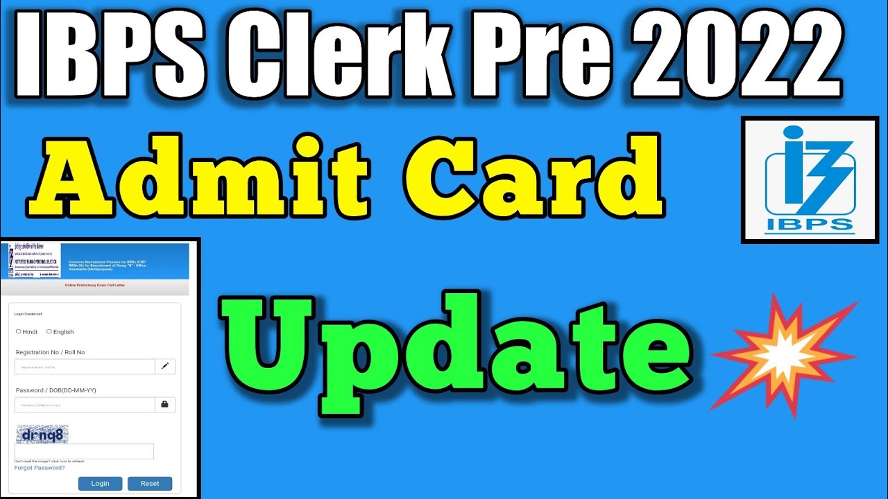 Ibps Clerk Pre Admit Card 2022 Update | IBPS Clerk admit card 2022 | IBPS Clerk 2022 admit card
