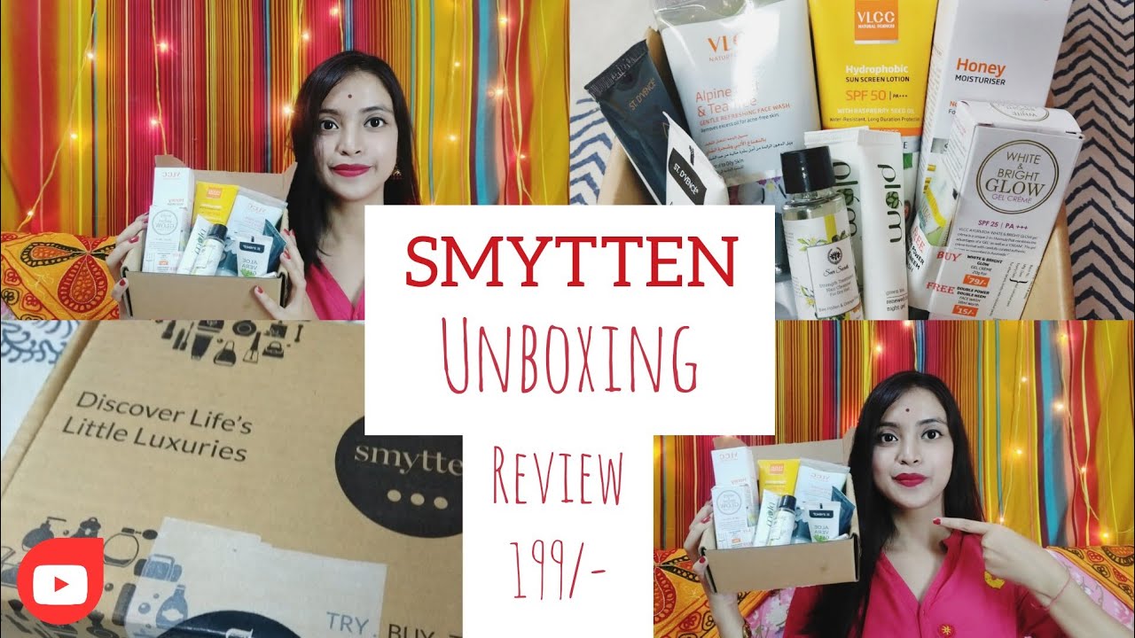 SMYTTEN BOX UNBOXING, REVIEW || CHEAPEST BEAUTY BOX || EVERYTHING AT 199₹ TOTAL ||