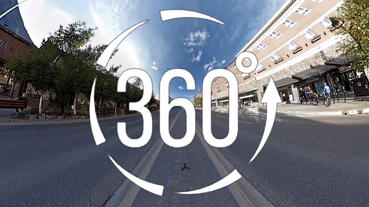 360 - Ambiance in Downtown Banff in Banff National Park Canada