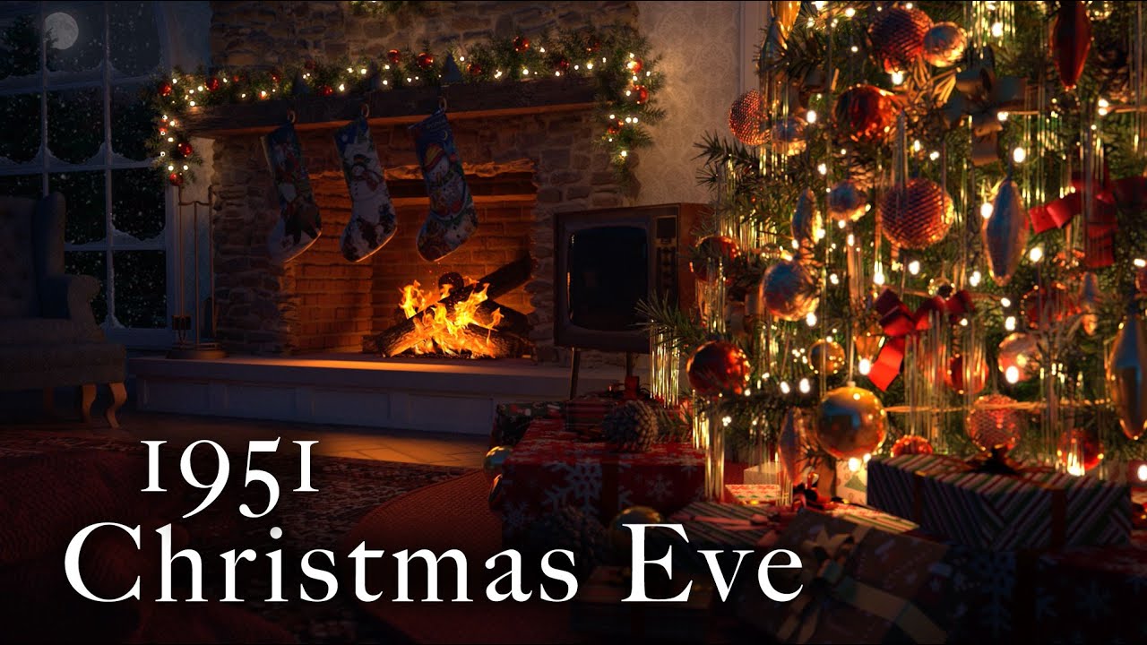 1951 Cozy Christmas Eve: Relaxing Fireplace and Snowy Ambience/ASMR for Relaxing and Sleeping