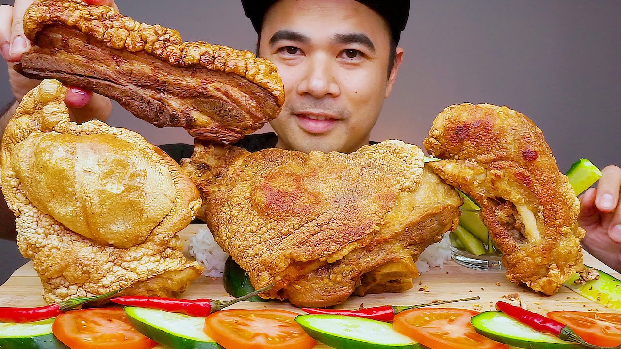 CRISPY PORK CHICHARON | MUKBANG ASMR | PUTOK BATOK | ALFIE EATS