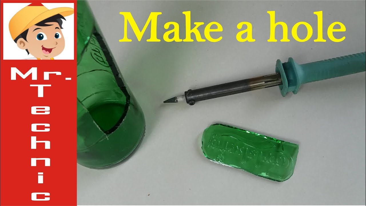 Cut a hole in a glass bottle