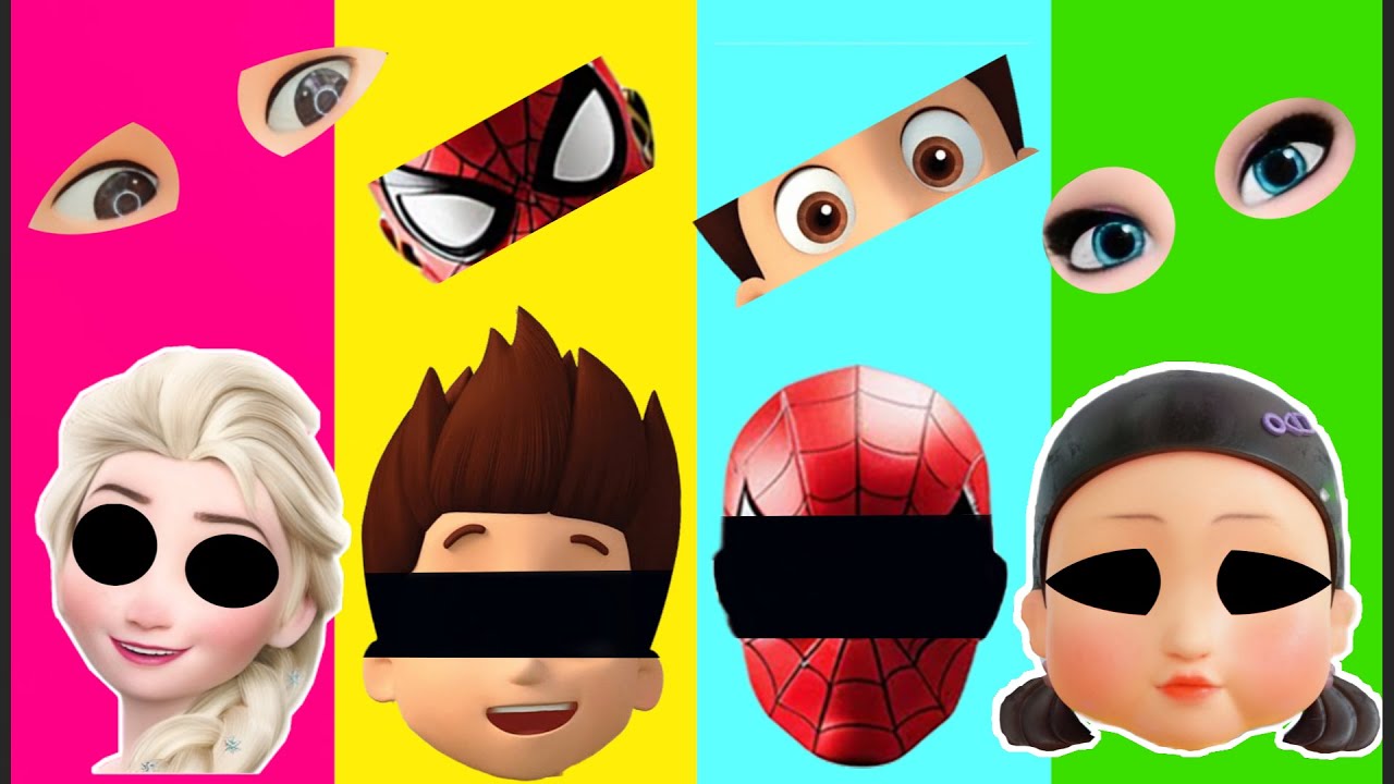 Wrong eyes👀Spiderman and Frozen and Paw Petrol - DAME TU COSITA Funny Wrong Head #125 #squidgame