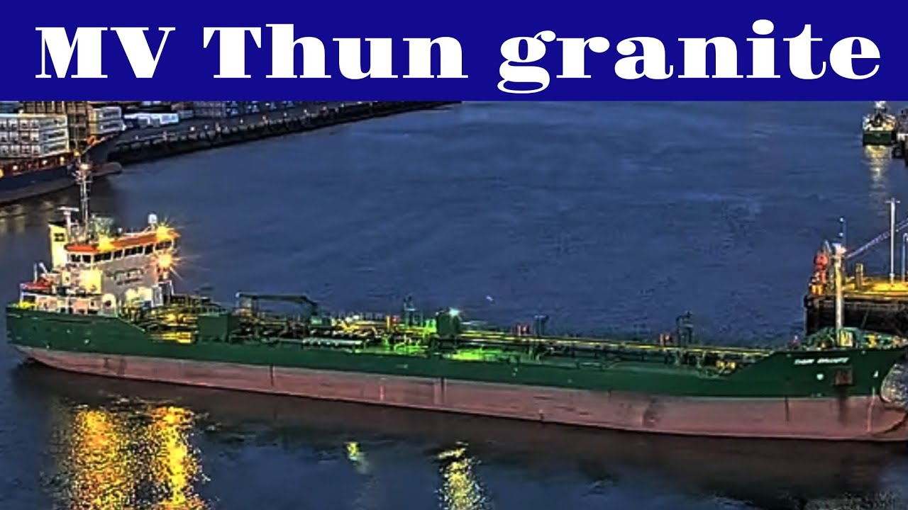 Oil/Chemical tanker MV Thun granite leaving Dublin