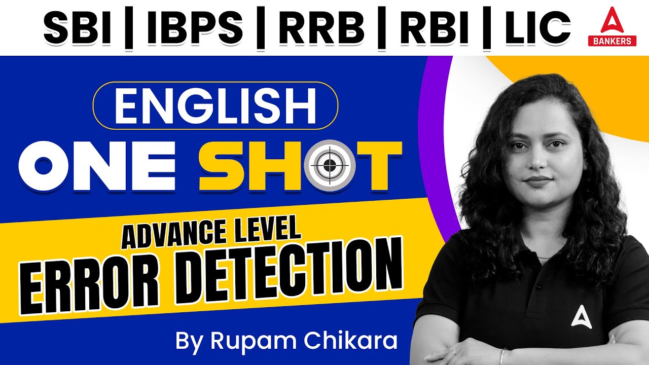 Advance Level Error Detection English in One Video | SBI | IBPS | RRB | RBI | LIC | By Rupam Chikara