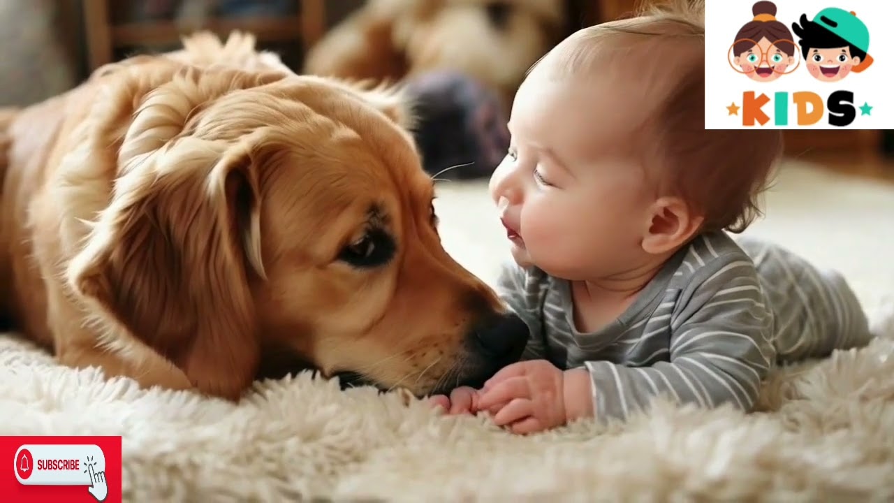 Dog and Baby love story ||kids story #kidsizza