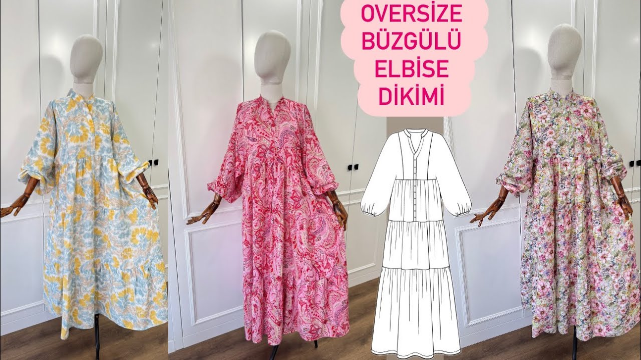Oversize büzgülü elbise kesim ve dikimi kalıp siparişi instagram sayfamdan verebilirsiniz
