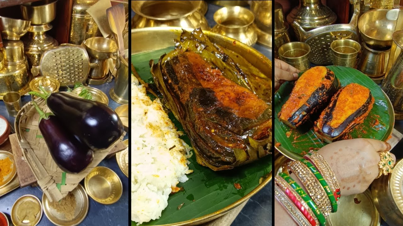 Masala layer Brinjal Fry in banana Leaf #shorts #makeeathealthy