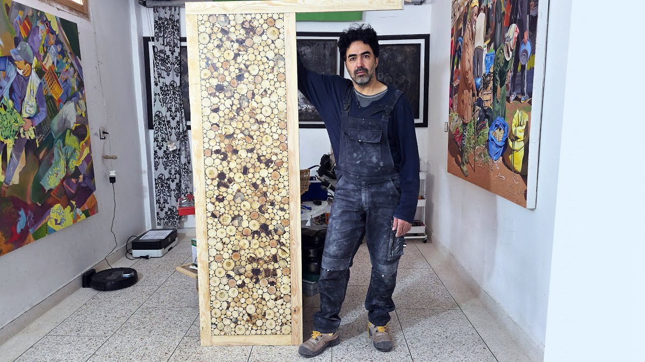 Making a Wooden Wall Panel from Tree Slices | DIY Natural Art