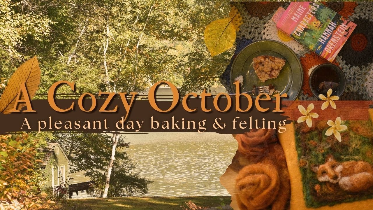 A Cozy October 🍂- Fall foliage, felting a fox, & baking an apple cheesecake