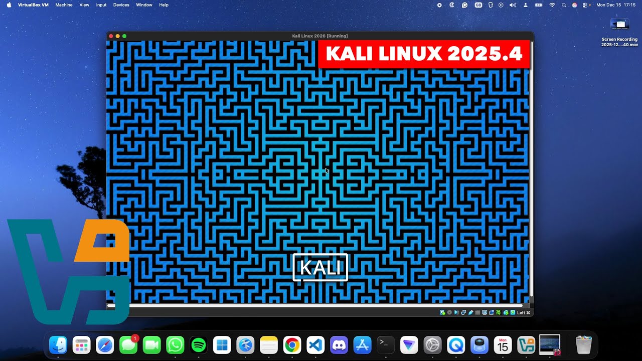 How to Install Kali Linux 2025.4 on macOS using VirtualBox
