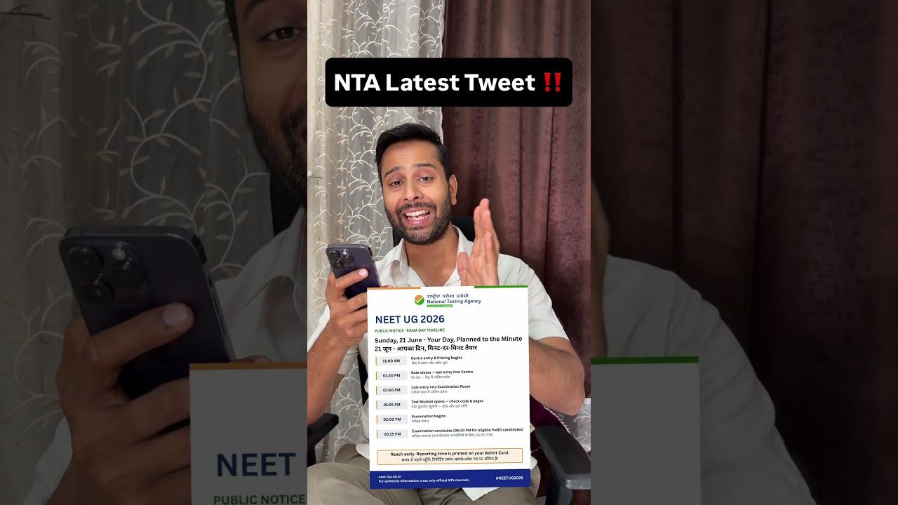 RE-NEET 2026 Exam Day Timeline  #reneet2026 #ntaupdates #medicalaspirants