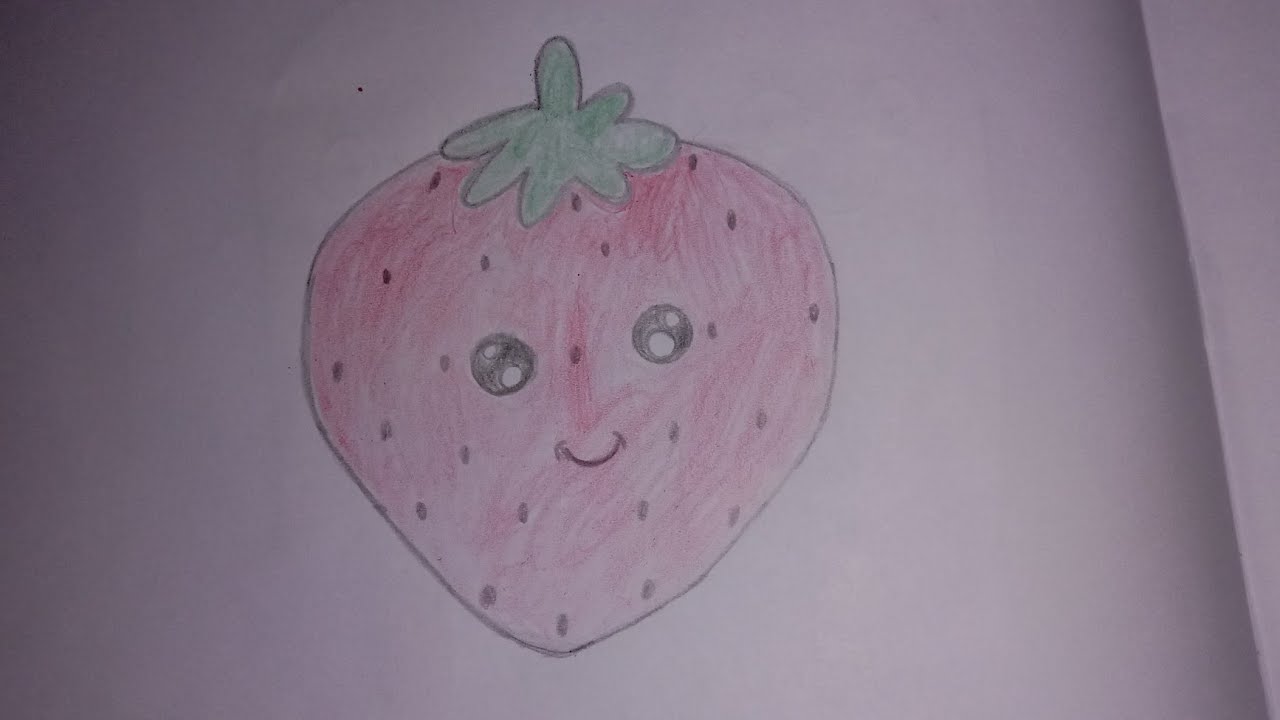 🍓Cute Kawaii Strawberry Drawing | Easy Step-by-Step Tutorial for Beginners🎨 | #cute #kawaii #drawing