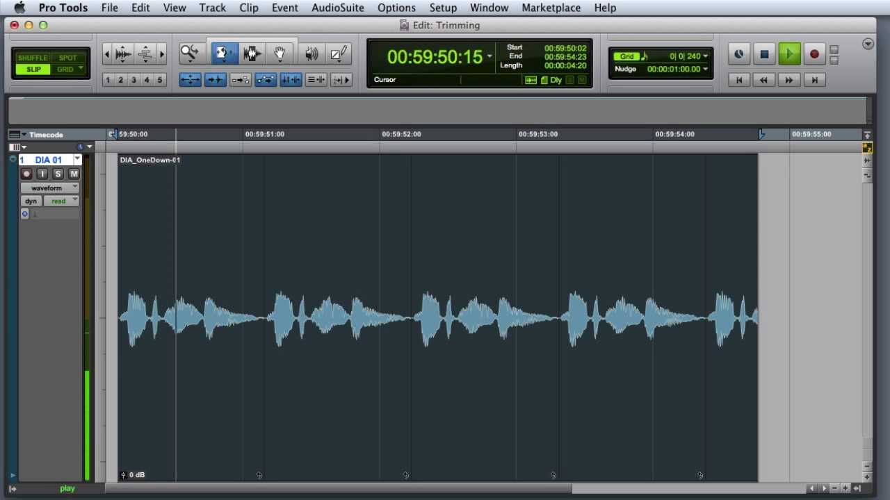 Trim Tool Modes in Pro Tools