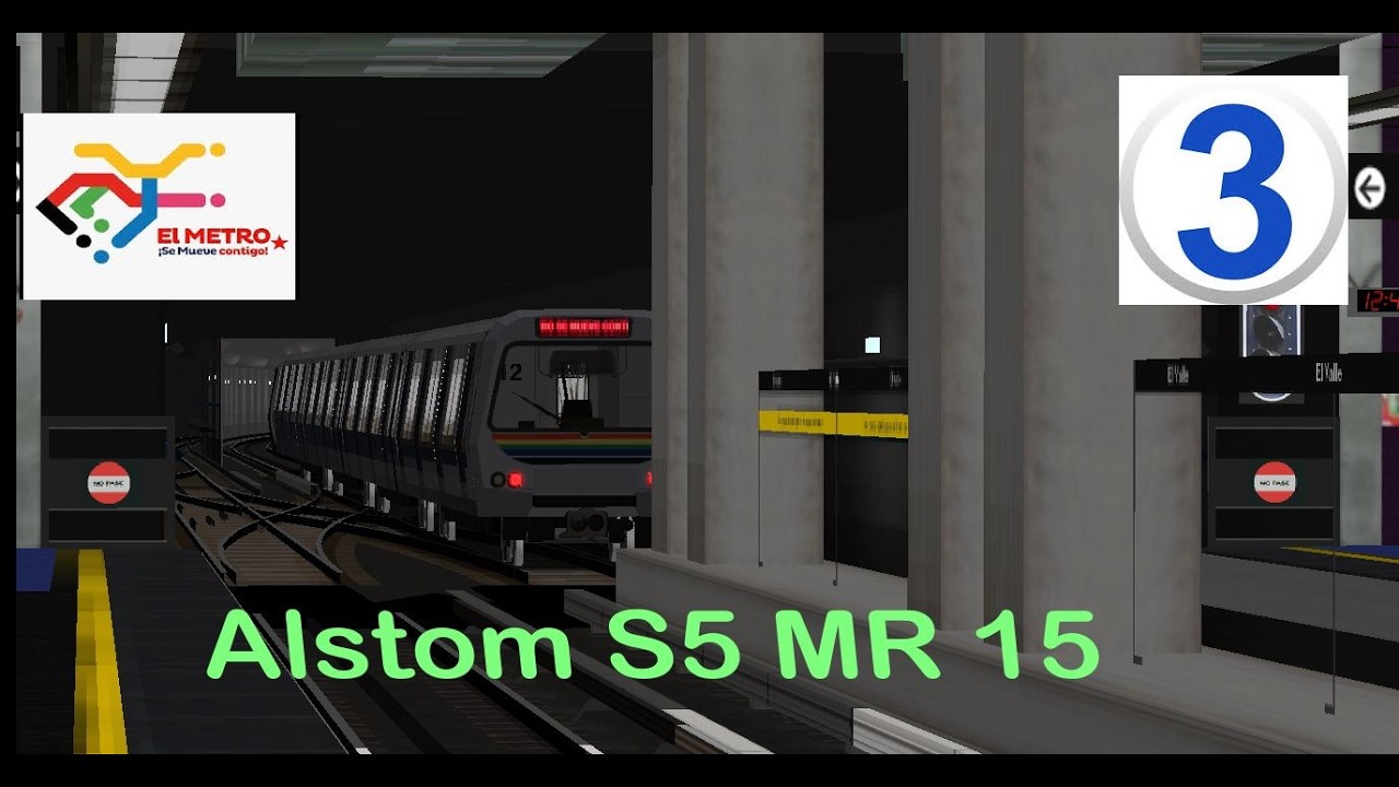 Metro de Caracas OpenBVE línea 3 Alstom S5 MR 12  de Plaza Venezuela a El Valle