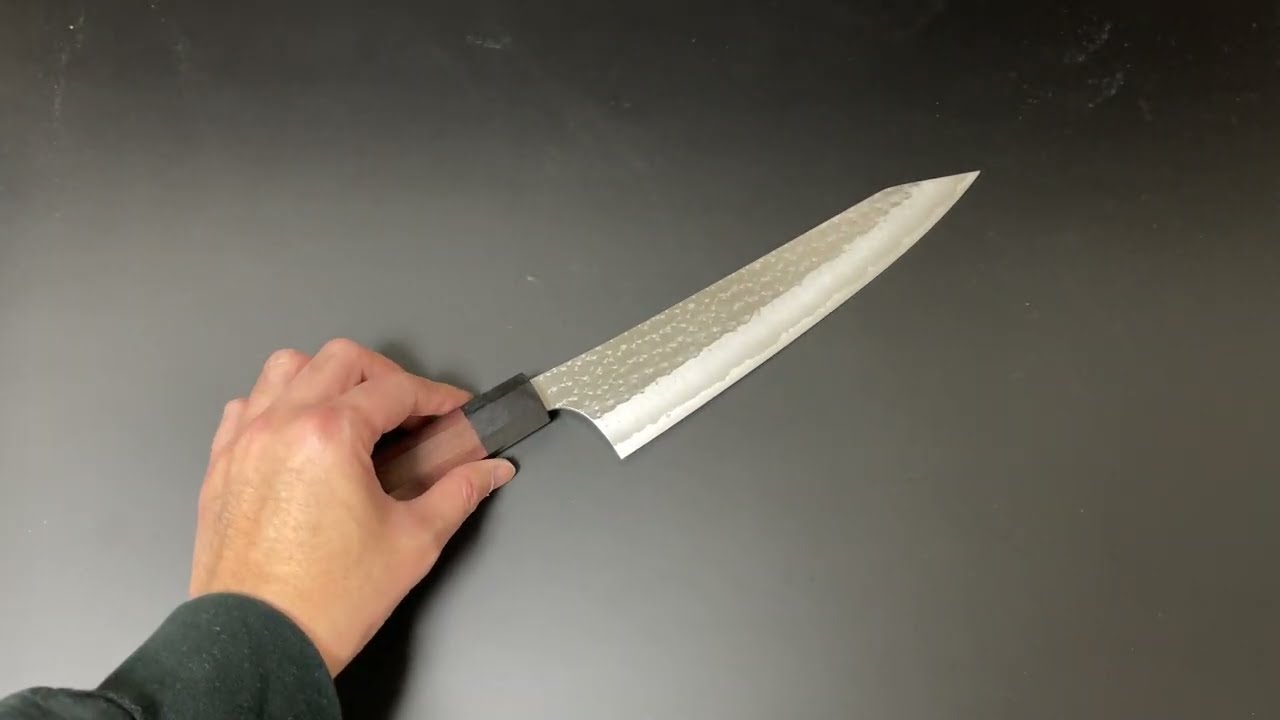 黒﨑優 Yu Kurosaki 黒閃 牛刀包丁210mm 青紙スーパー鋼 紫檀八角柄
