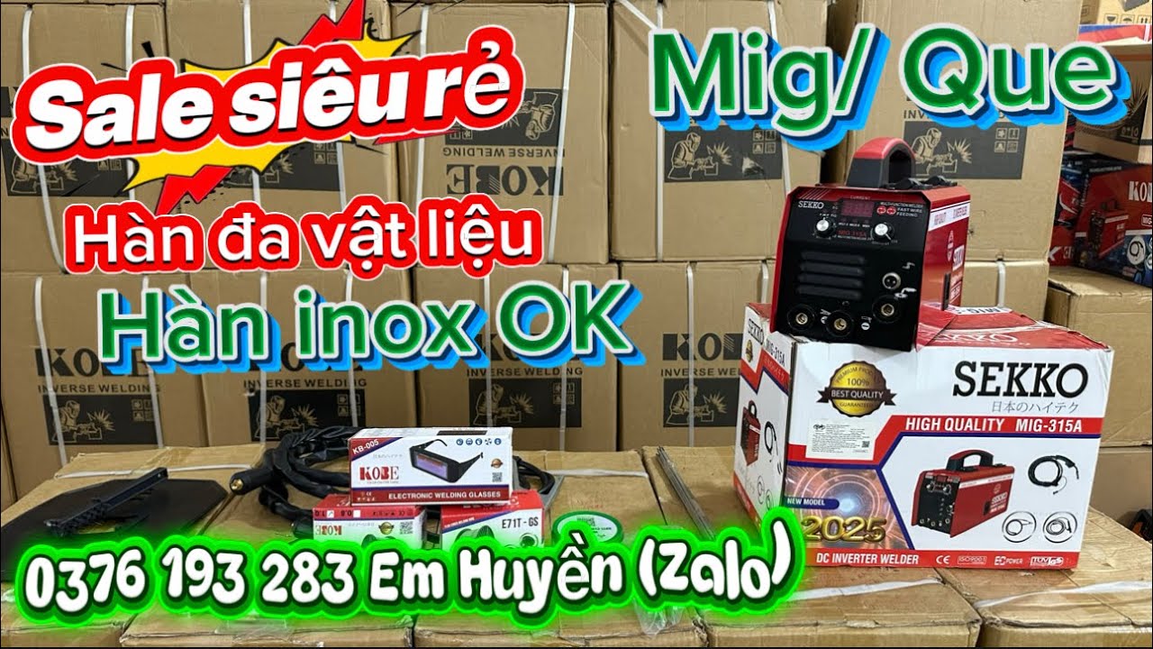🔴XẢ Kho THANH LÝ🔴-700k/máy mig/que Sekko 315A giá rẻ nhất thị trường được hàn thử máy thoải mái 