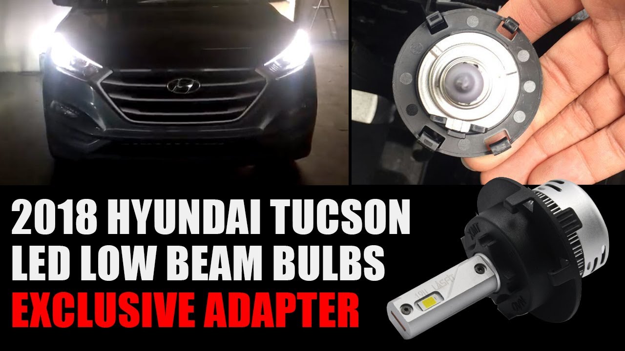 Замена штатных галогенных фар Hyundai Tucson 2018 на светодиодные лампы H7 с помощью специального...
