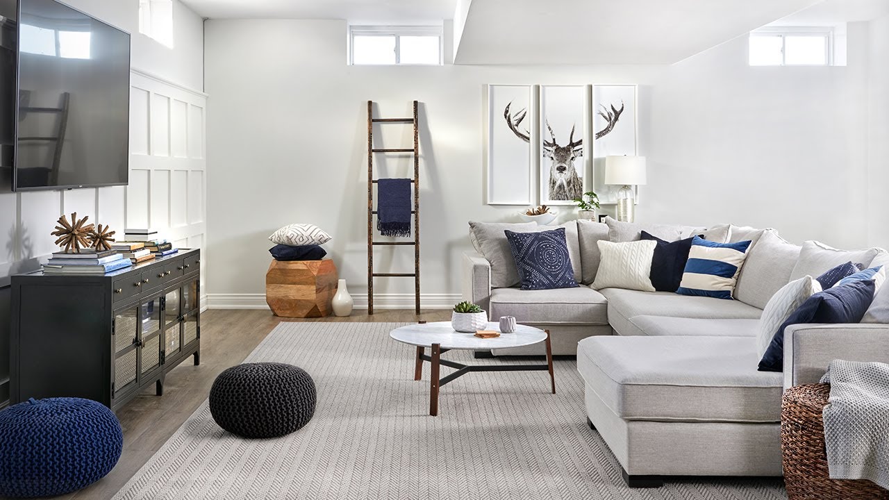Interior Design – Watch A Bright Family Basement Come To Life!