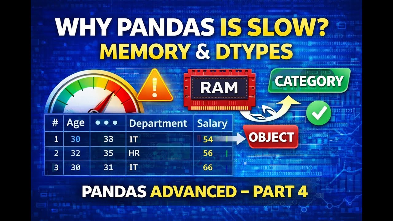 Pandas Advanced Part 4: Memory Optimization & dtypes (Why Pandas Gets Slow)