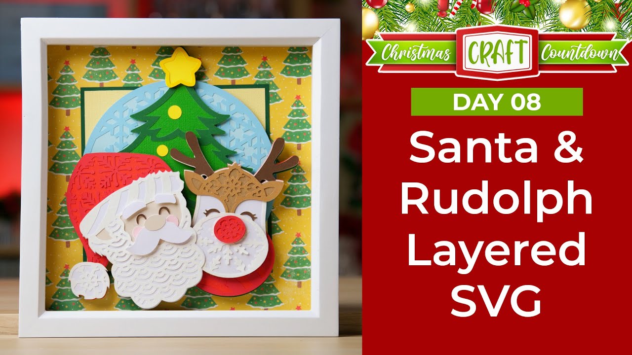 Cute Christmas Picture! Santa & Rudolph Layered SVG 🎄 CCC Day 08