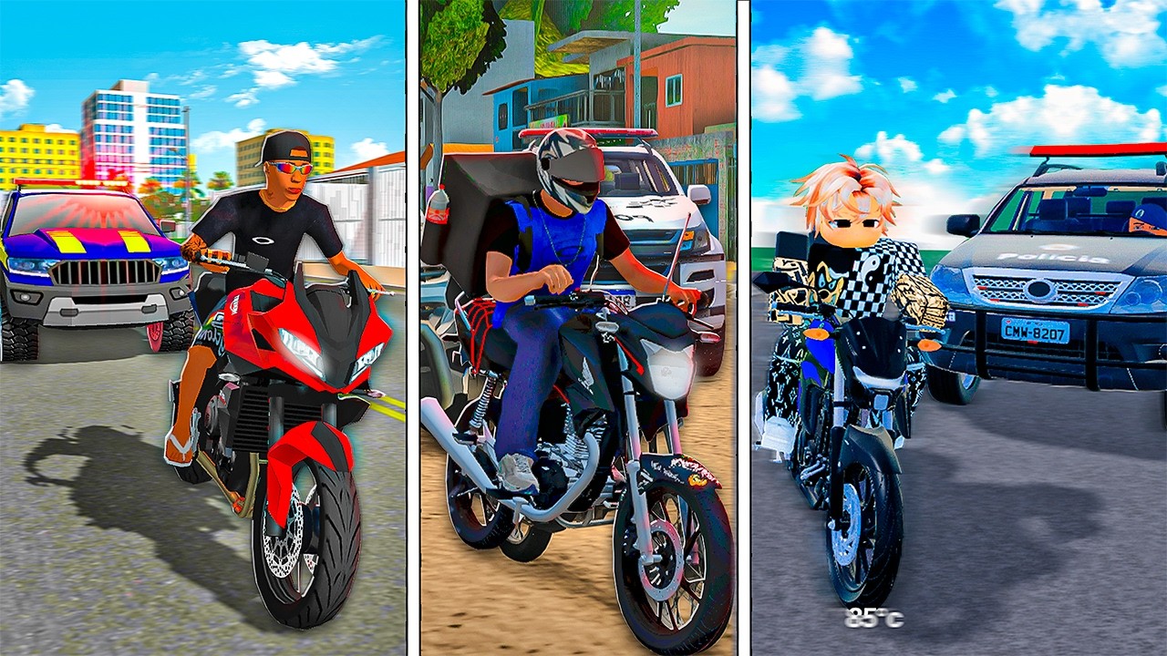 ESCAPÉ DE LA POLICÍA EN VARIOS JUEGOS 😱 | Moto Wheelie 3D