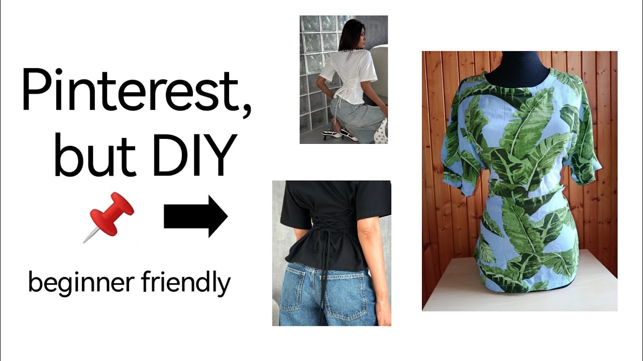 DIY Lace-Up Back Top | Sewing for Beginners | Pinterest Inspired T-Shirt
