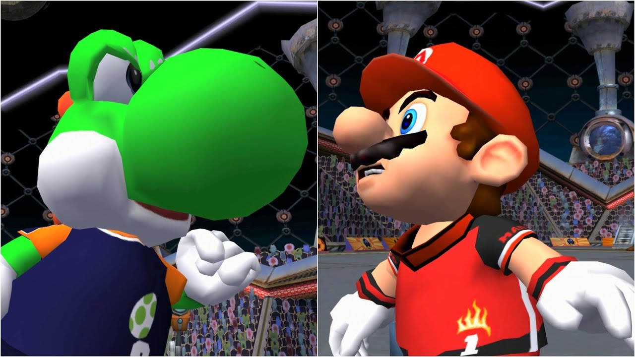 Super Mario Strikers - Yoshi vs Mario - GameCube Gameplay (4K60fps)