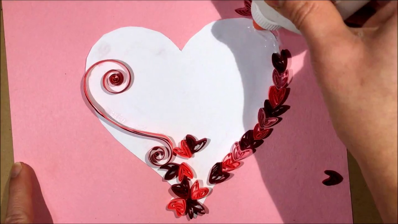 HOW TO MAKE EASY VALENTINE'S DAY QUILLING CARD