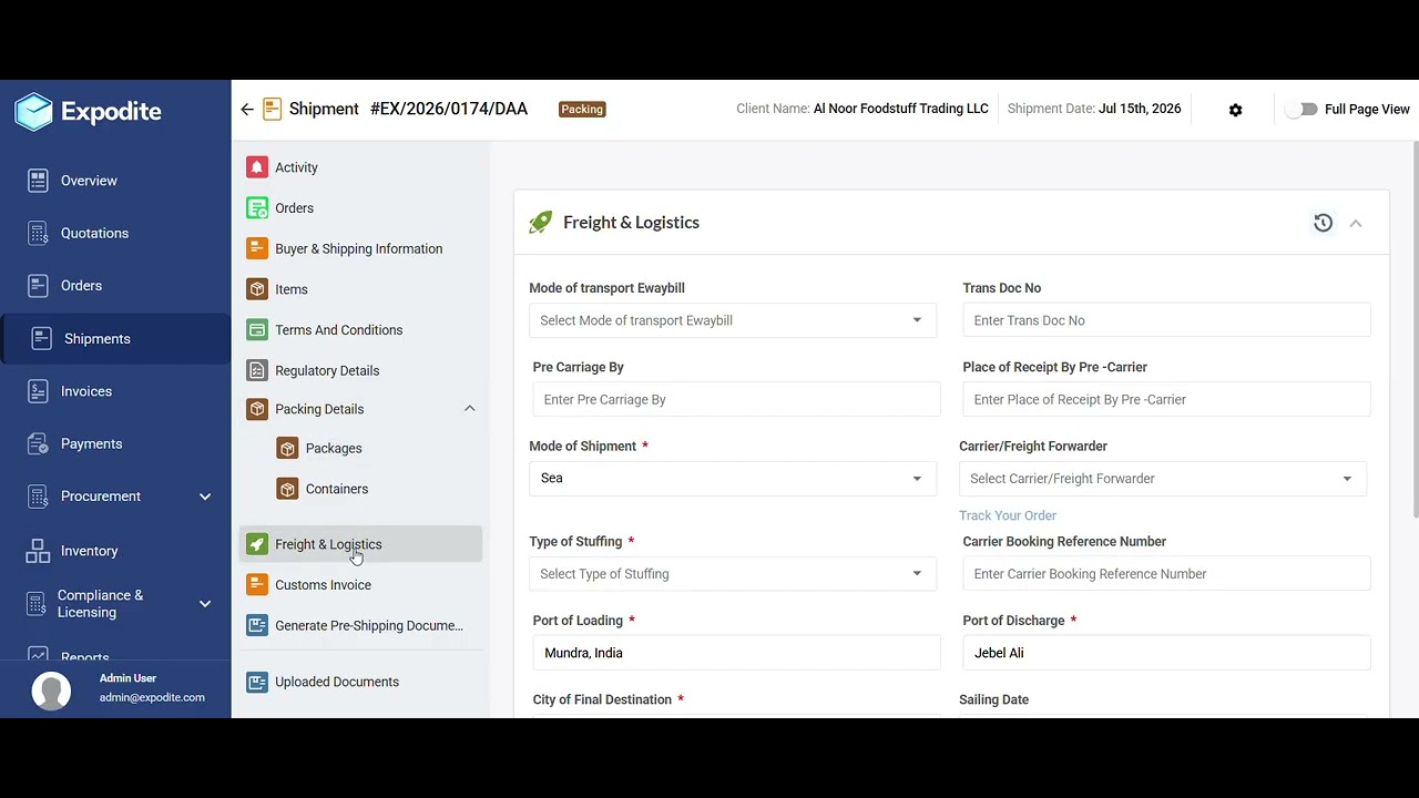 How to Create a Shipment from a Proforma Invoice in Expodite | Step-by-Step Tutorial